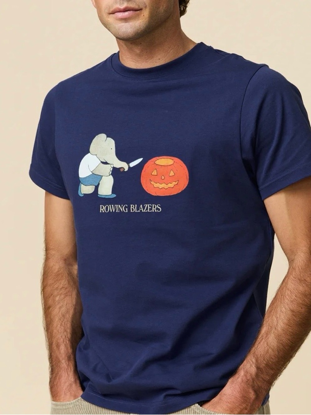 Rowing Blazers Men's Cotton Babar Pumpkin Tee Shirt Medium New w/t